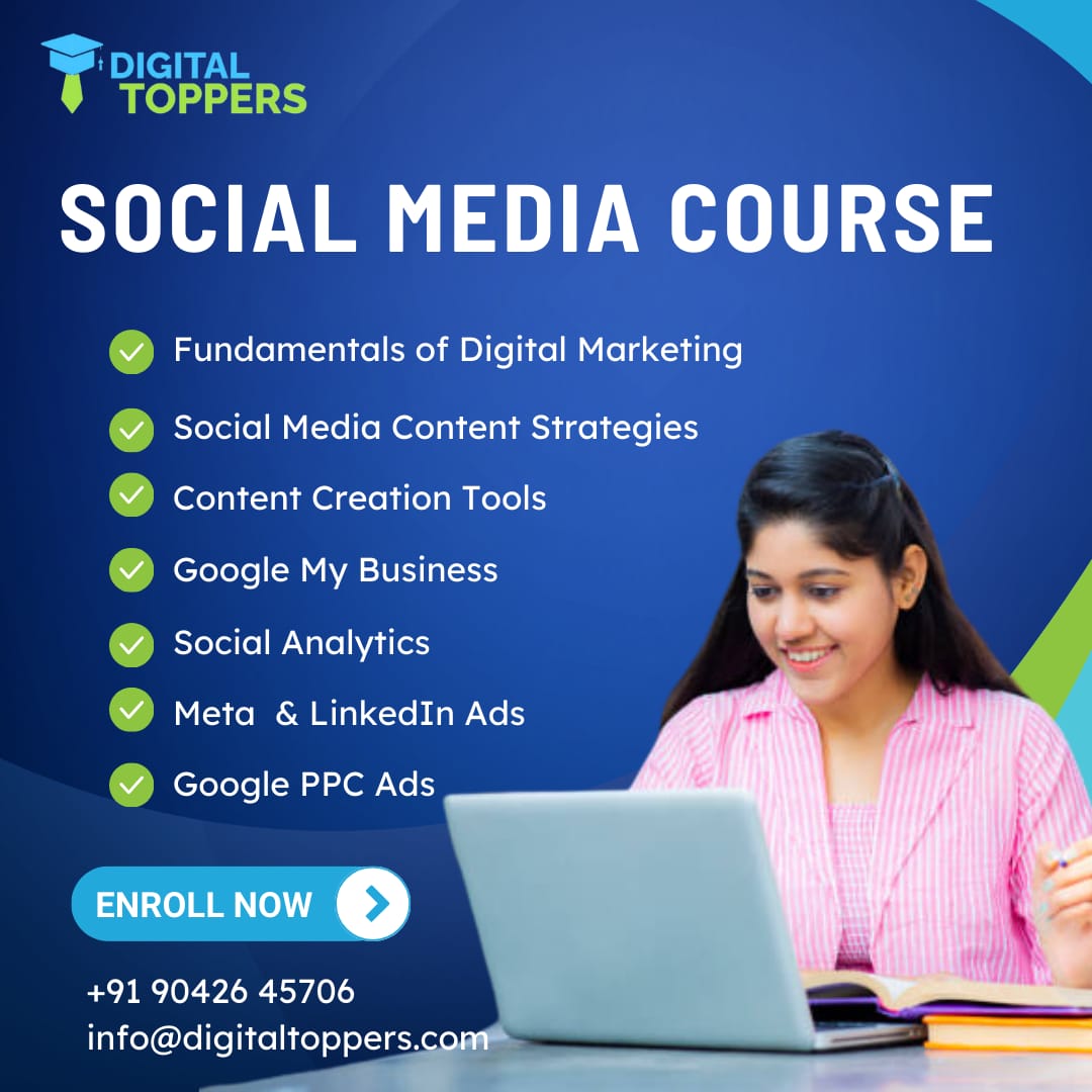 Social Media training course syllabus Trichy, Digital Toppers Academy